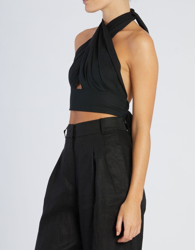 Amelius - Amrita Linen Halter Top