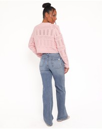 Petal & Pup - Aidy Crop Button Front Cardigan - Pink