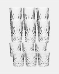 HOTTIE - Jonnie Traditional 12-Piece Glass Set