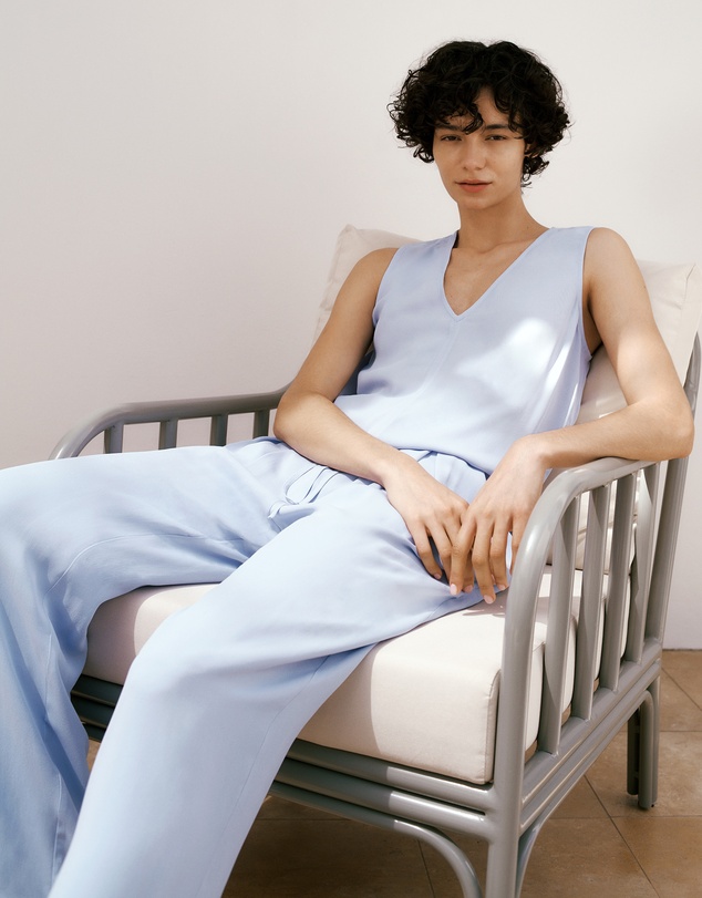 Trenery - Soft Sleeveless Top in Soft Blue