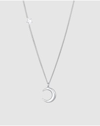 Elli Jewelry - Necklace Pendant Crescent Moon Star Astro in 925 Sterling Silver