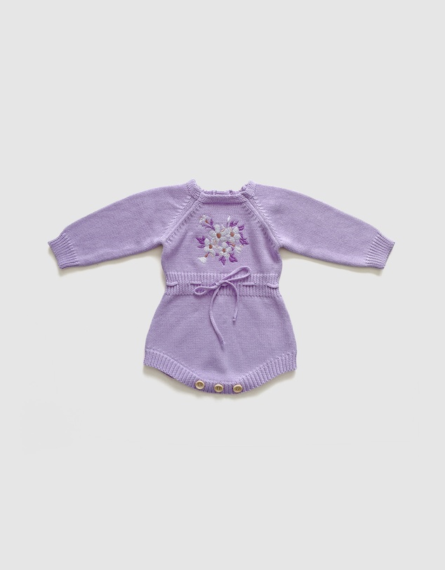 WITH LOVE FOR KIDS - Long Sleeve Knitted Romper - Babies