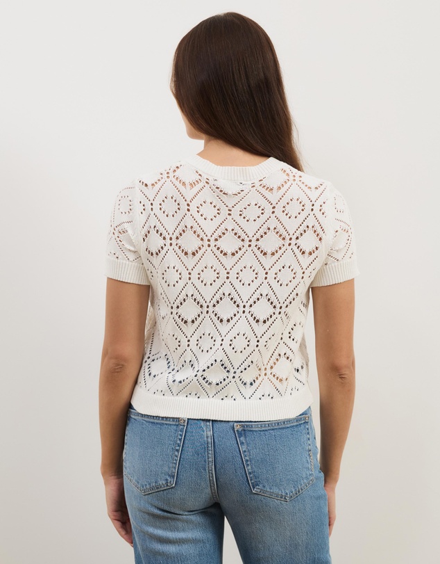Atmos&Here - Hani Short Sleeve Open Knit Cardigan