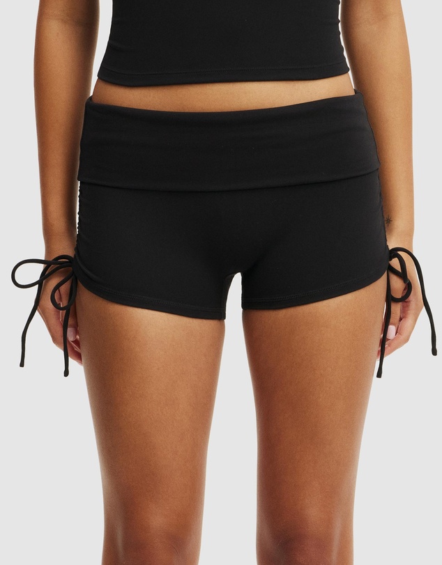 Cotton On Body Active - Ultra Soft Tie Side Roll Over Micro Shorts