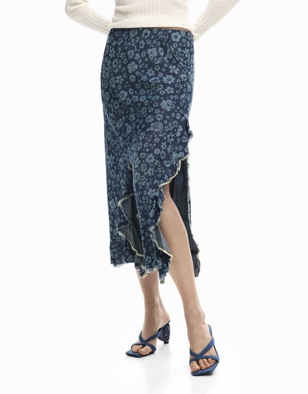 Desigual - Denim ruffle skirt