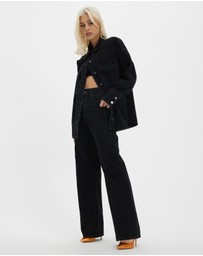 Dazie - London Fever High Waisted Wide Leg Jeans