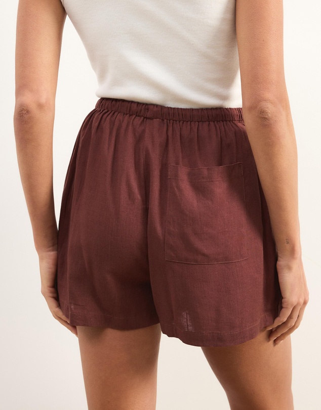 Atmos&Here - Tenley Drawstring Linen Blend Shorts