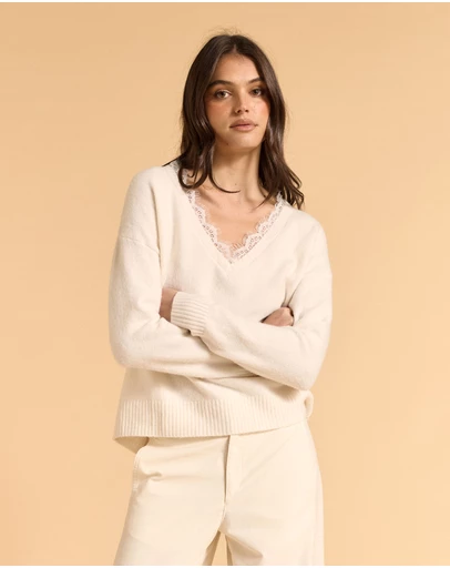 MVN - Knit Jumper With Lace Trim