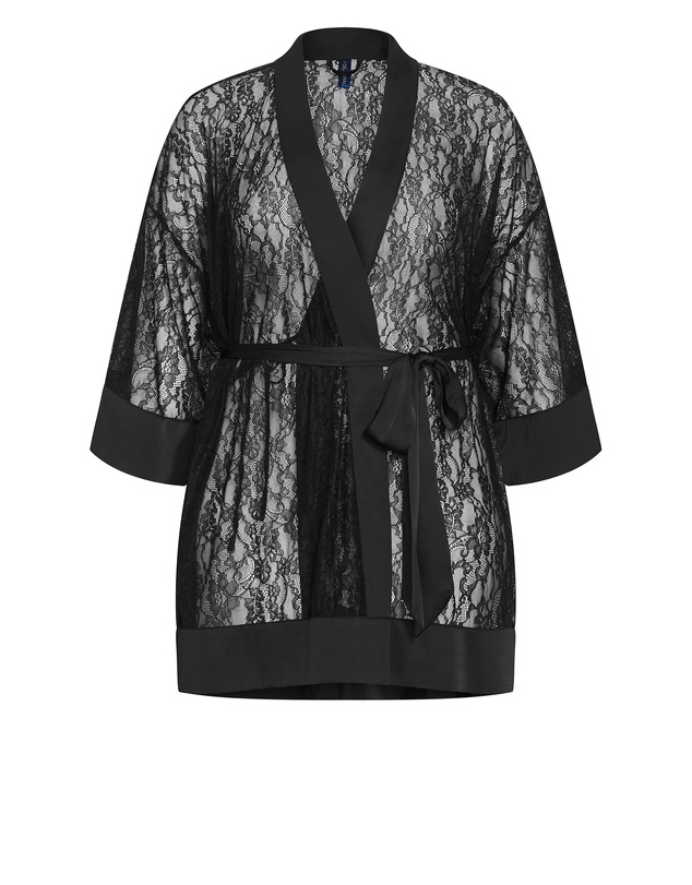 City Chic - Ingrid Lace Wrap Kimono