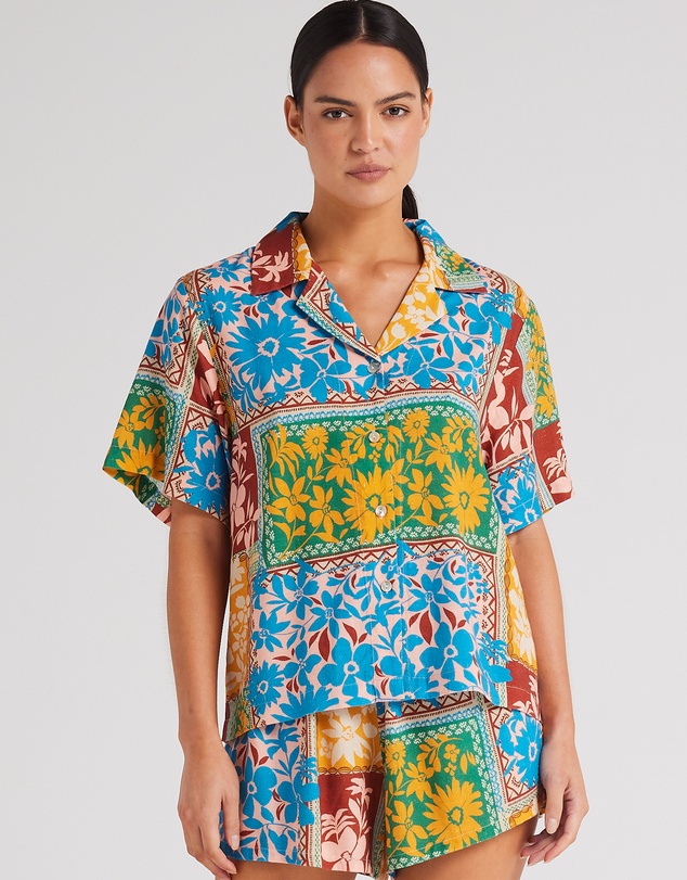 Poolside Paradiso - Wildflower SS Shirt - Sunshine