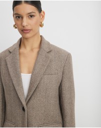 Revibe - Repaired AERE Opal Wool Blend Relaxed Blazer - AU 6