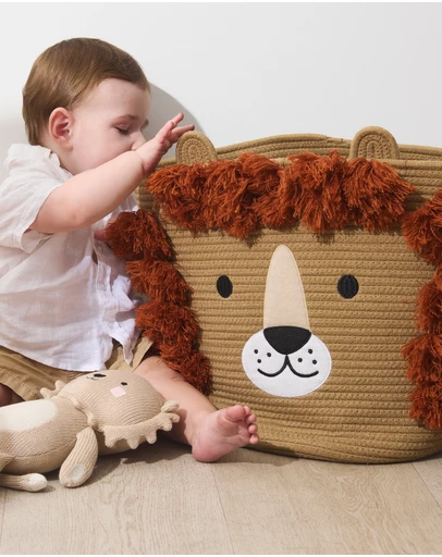 Living Textiles - Cotton Rope Animal Hamper - Lion