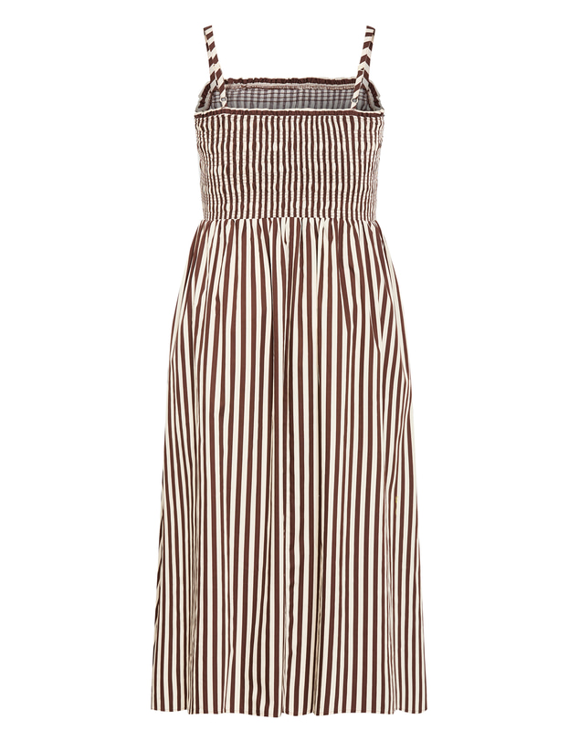 City Chic - Plus size Jolie Stripe Midi Dress - chocolate