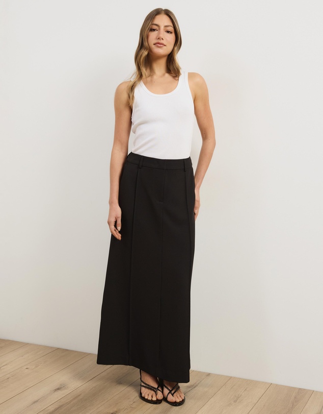 Atmos&Here - Lois Tailored Panelling Maxi Skirt