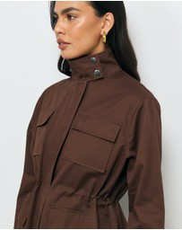AERE - Rory Funnel Neck Organic Cotton Jacket