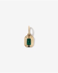 Michael Hill - Bold Emerald Cut Created Emerald Pendant in 10kt Yellow Gold