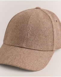 Trenery - Leo Wool Blend Monogram Cap in Sierra