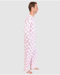 Sant And Abel - Men's Candy Cane Henley Top