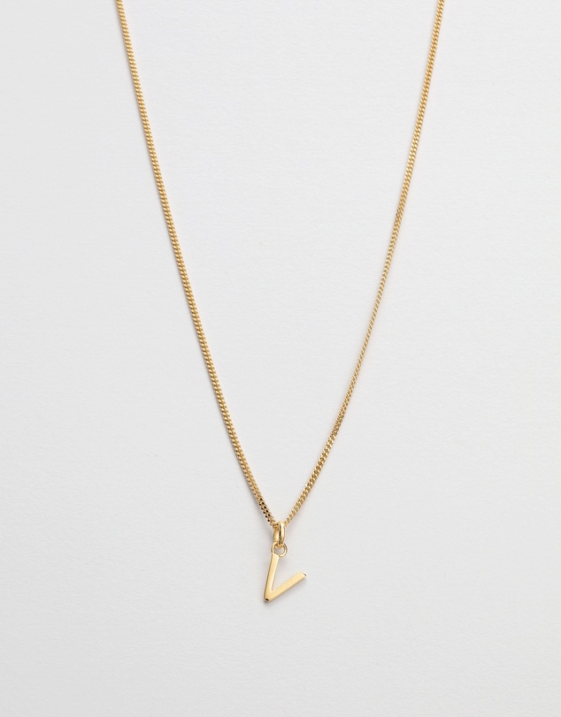 Kirstin Ash - V Outline Initial Necklace