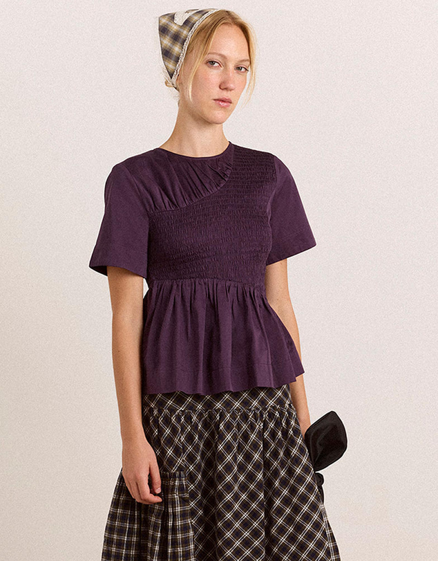 Damson Madder - Emmy Shirred Top