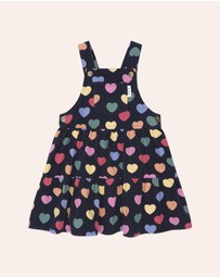 Huxbaby - Multi Hearts Cord Pinafore Dress - Babies-Kids