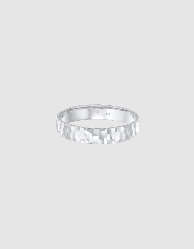 Kuzzoi - ICONIC EXCLUSIVE - Hammered Band Ring in 925 Sterling Silver