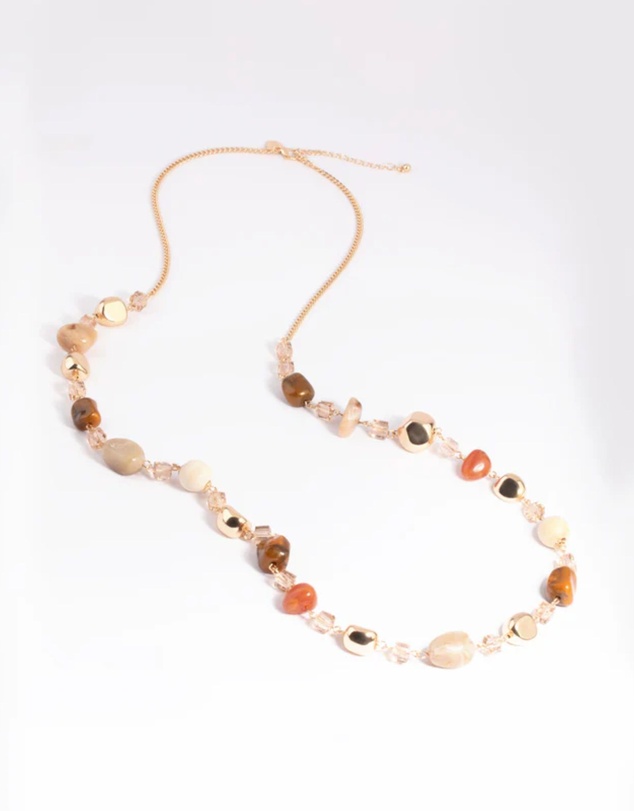 Lovisa - Gold Mixed Bead Long Necklace