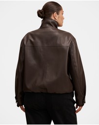 Forever New Curve - Julia Curve Faux Leather Funnel Neck Jacket