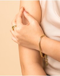 Wanderlust + Co - Chunky Curb Gold Chain Bracelet