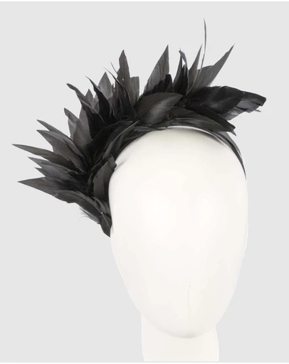Max Alexander - Modern Black Racing Fascinator