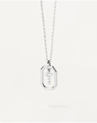 PDPAOLA - Mini Letter T Silver Necklace
