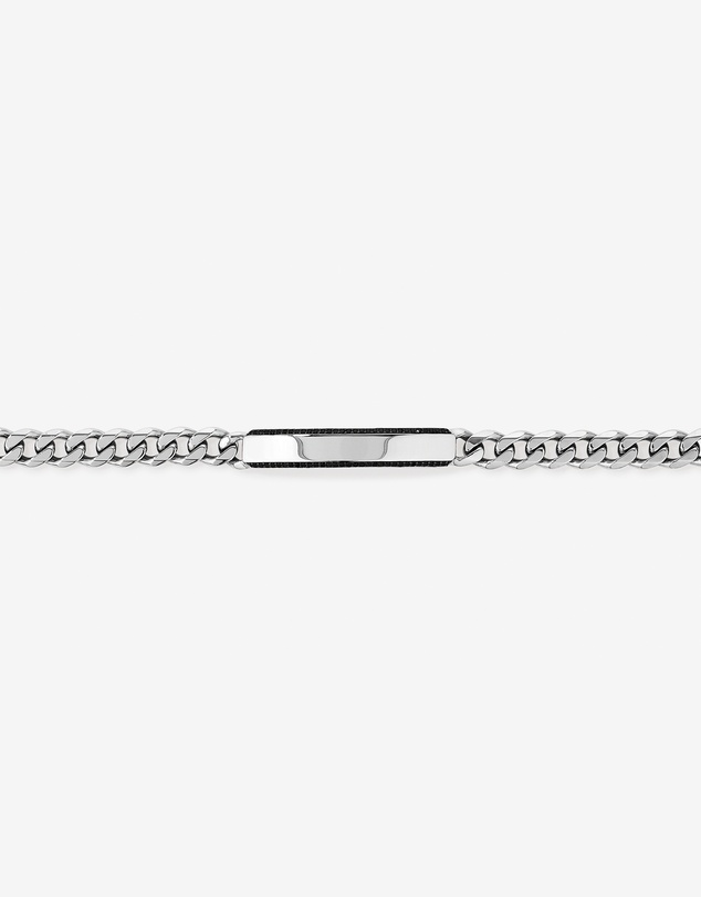 Michael Hill - Men's Silver 21CM Curb Bracelet with 0.33 Carat TW of Black Diamonds