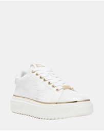 Steve Madden - On-Stage White/Gold Sneakers