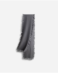 Ozwear Connection Uggs - Ugg Fringed Check Wool Scarf Grey