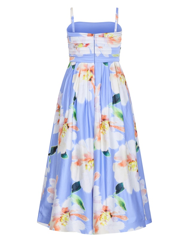 City Chic - Plus size Rosalee Sleeveless Print Maxi Dress - sky blue