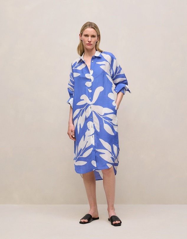 Trenery - Marea Relaxed Shirt Dress in Vivid Blue