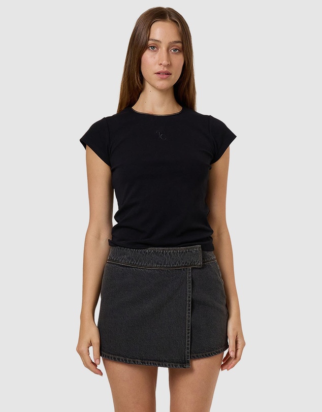 Thrills - Night Shift Wrap Mini Skirt