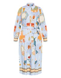 City Chic - Plus size Stella Beauty Print Maxi Dress - baby blue