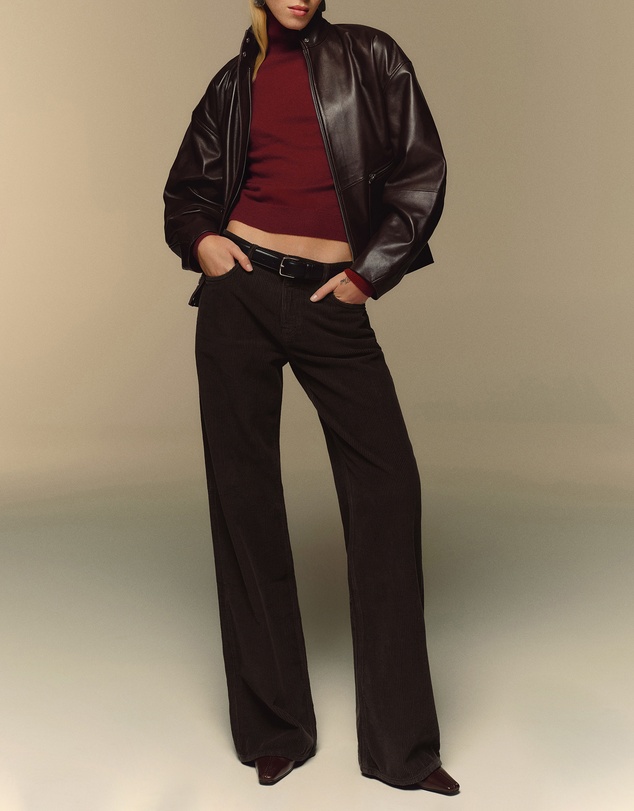Reformation - Veda Harrison Leather Oversized Bomber Jacket