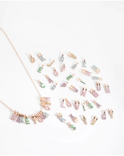 Lovisa - Kids Rose Gold Glitter Paper Make-Your-Own Necklace