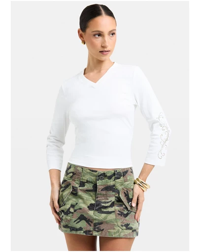 Neon Hart - Donita V Neck 3/4 Sleeve Top