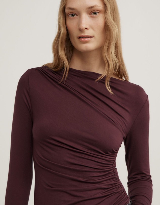 Witchery - Draped Jersey Long Sleeve Top