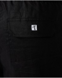 Vacay Swimwear - Black Linen Shorts