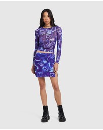 Neon Hart - Holly Printed Mesh Long Sleeve Top
