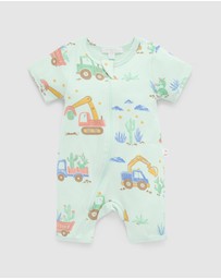 Purebaby - Short Sleeve Sleep Pyjama Zip Growsuit -Kids-Babies