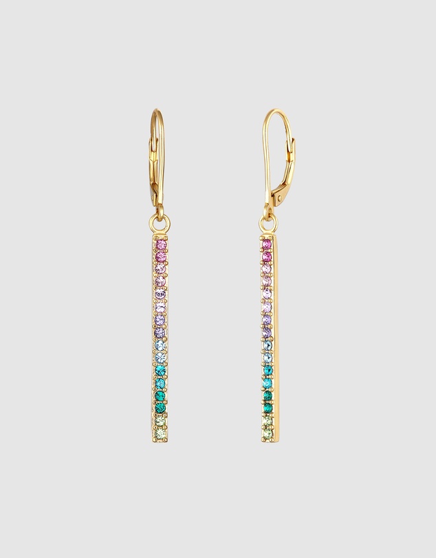 Elli Jewelry - Rainbow Drop Earrings in Gold-Plated 925 Silver