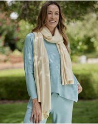 Bamboo Body - Bamboo & Recycled Cashmere Wool Travel Wrap - Vanilla