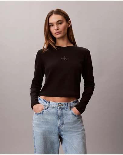 Calvin Klein Jeans - Monogram Logo Long Sleeve Baby Tee