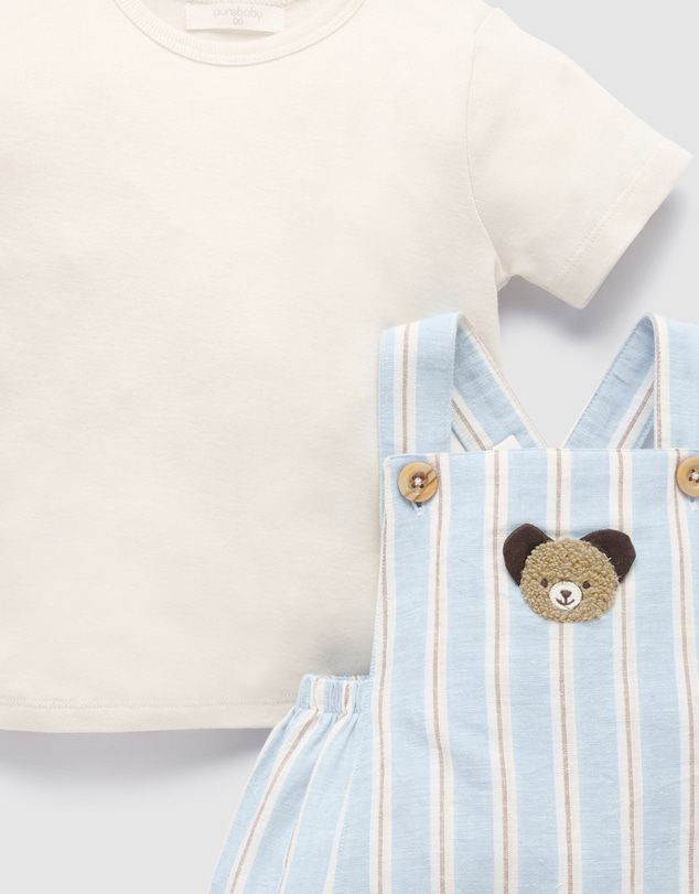 Purebaby - Short Leg Overall Set-Kids-Babies