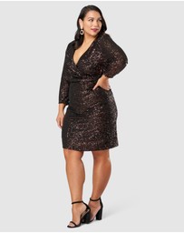 Pink Dusk by Curve Project - Smokin Hot Sequin Wrap Dress